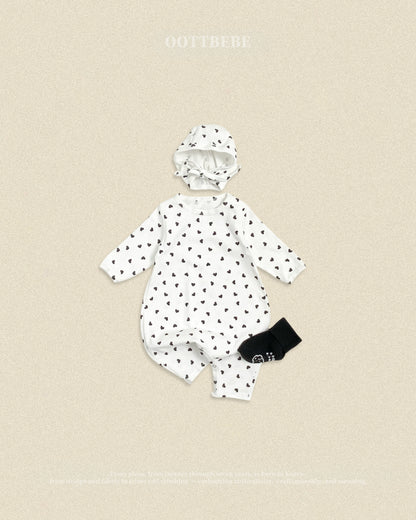 [PRE-ORDER] Petit Heart Body Suit + Bonnet Set