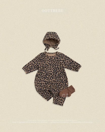 [PRE-ORDER] Little Leopard Body Suit + Bonnet Set