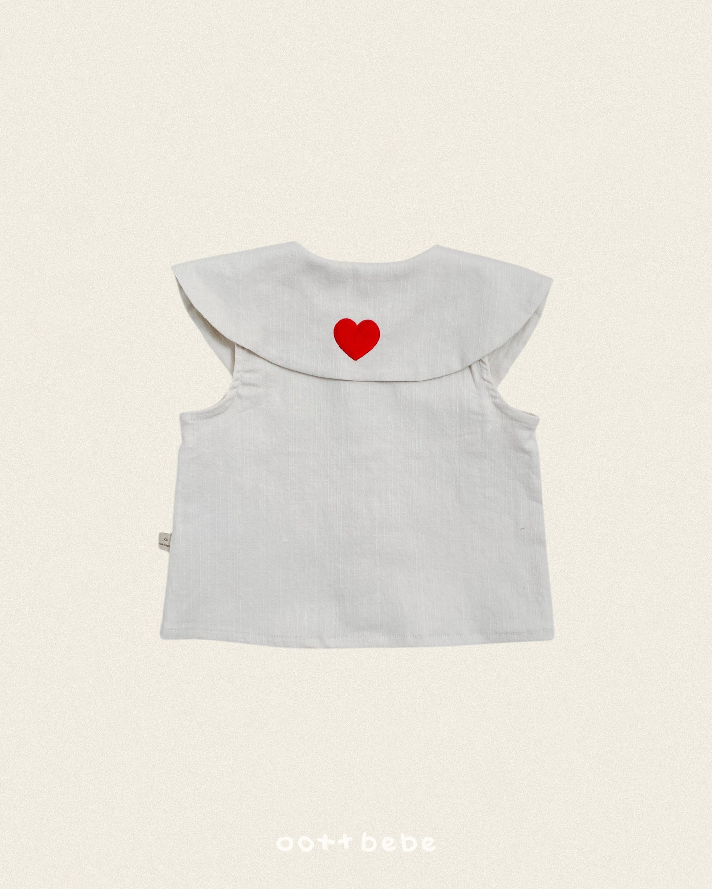 [PRE-ORDER] Heart Denim Collar Blouse