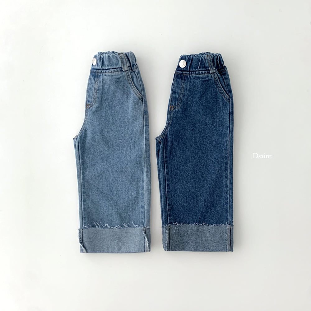 [PRE-ORDER] Cutting Roll-Up Wide Denim Pants