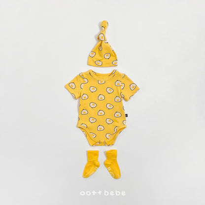 [PRE-ORDER] Happy Friends Body Suit + Bonnet Set