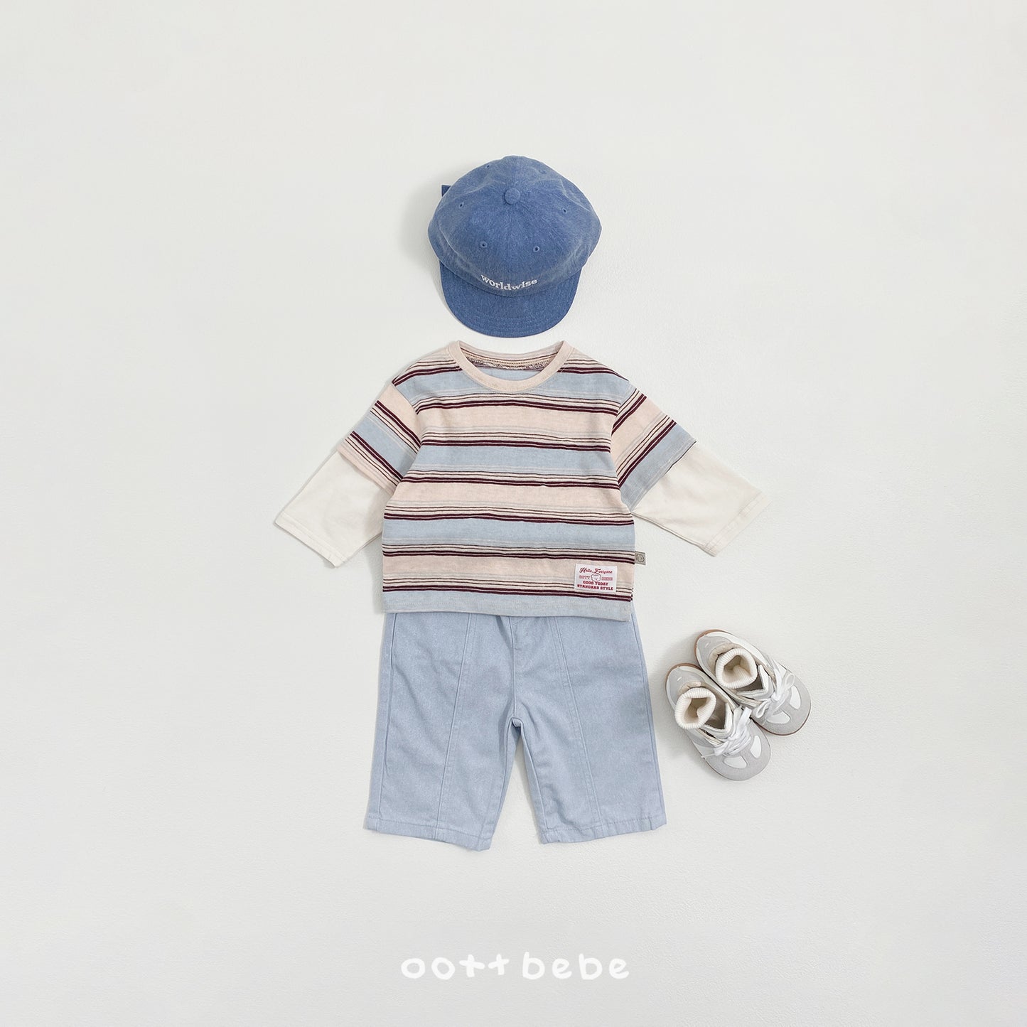 Breeze Layered T-Shirts [Grey/Yellow/M(3-4yr)]