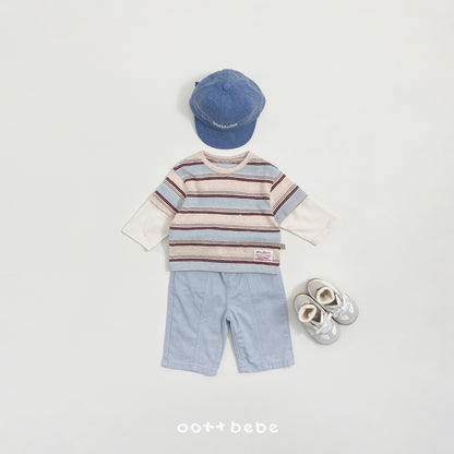 Breeze Layered T-Shirts [Grey/Yellow/M(3-4yr)]