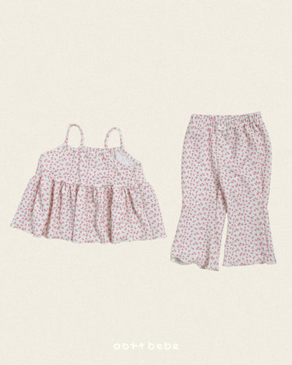 [PRE-ORDER] Peach Flower Top Bottom Set