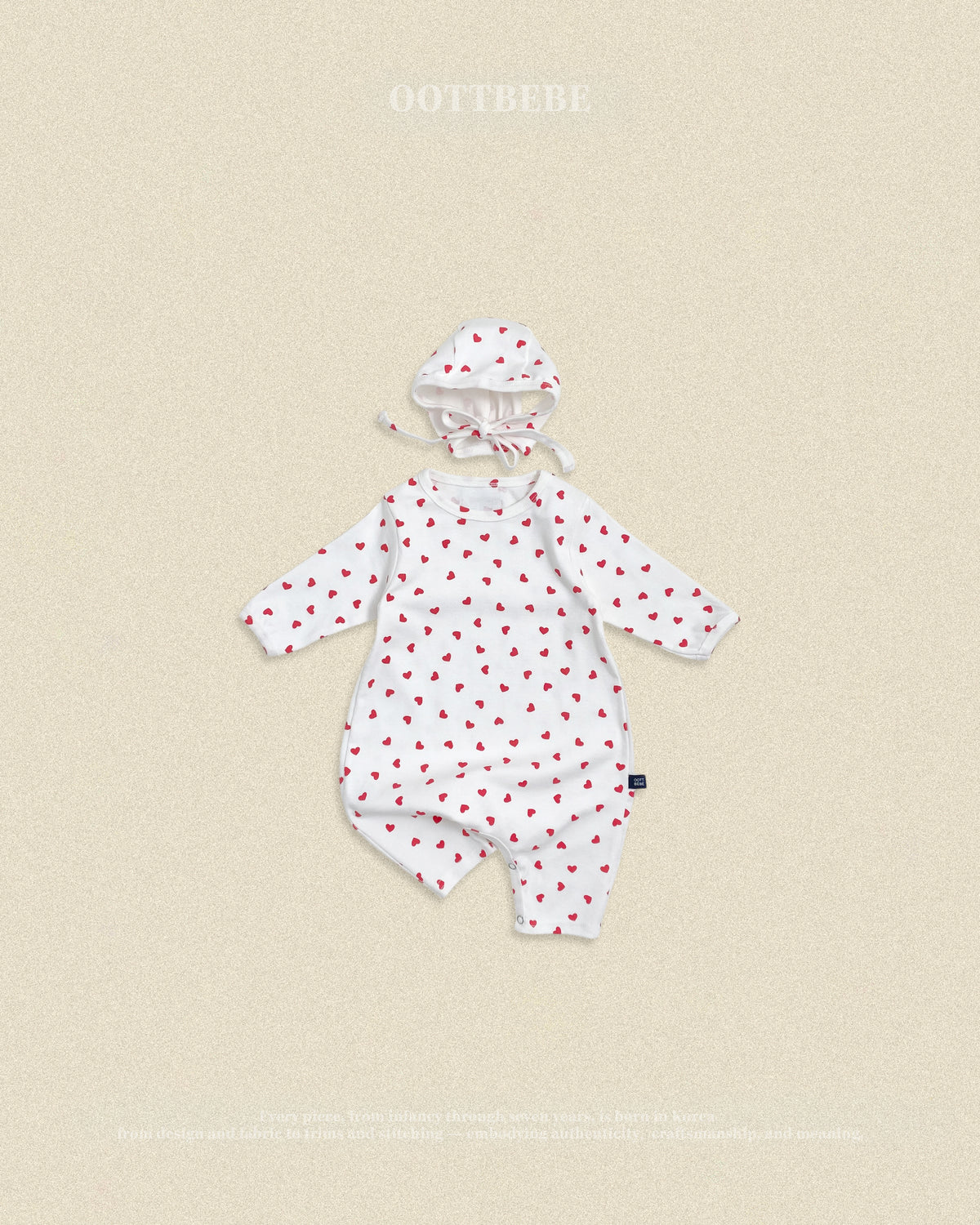 [PRE-ORDER] Petit Heart Body Suit + Bonnet Set