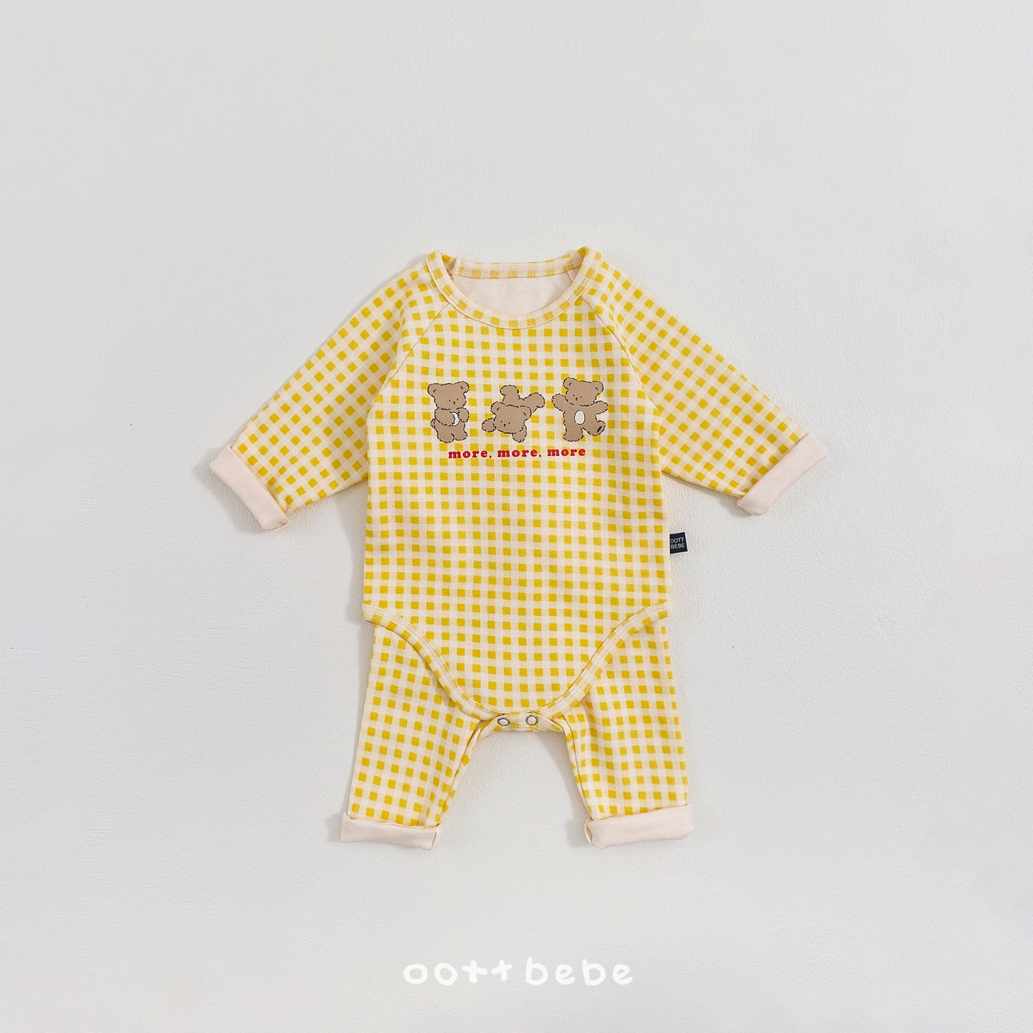 [PRE-ORDER] Check Bear Body Suit + Leggings Set