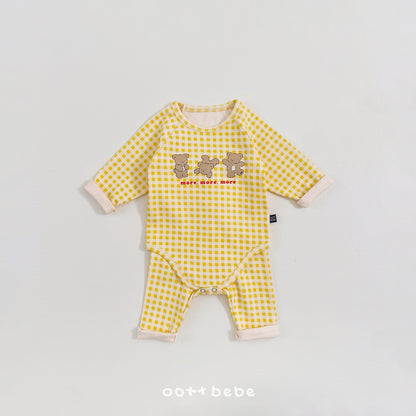 [PRE-ORDER] Check Bear Body Suit + Leggings Set