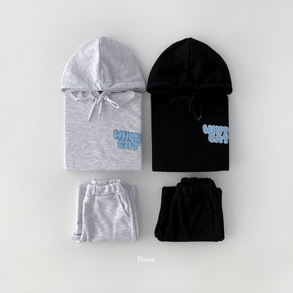 [PRE-ORDER] White Cat Hoodie Top Bottom Set