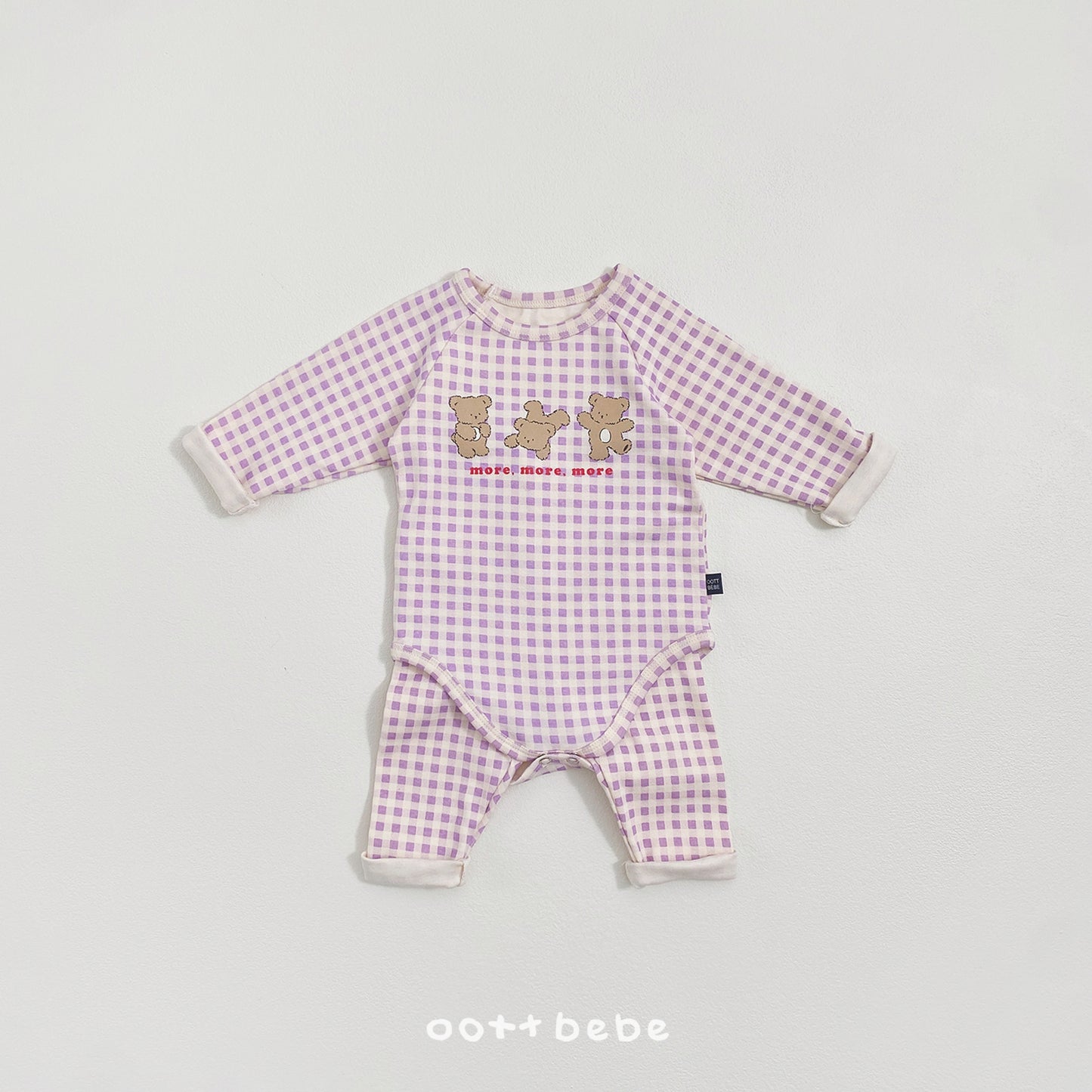 [PRE-ORDER] Check Bear Body Suit + Leggings Set