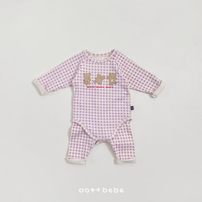 [PRE-ORDER] Check Bear Body Suit + Leggings Set