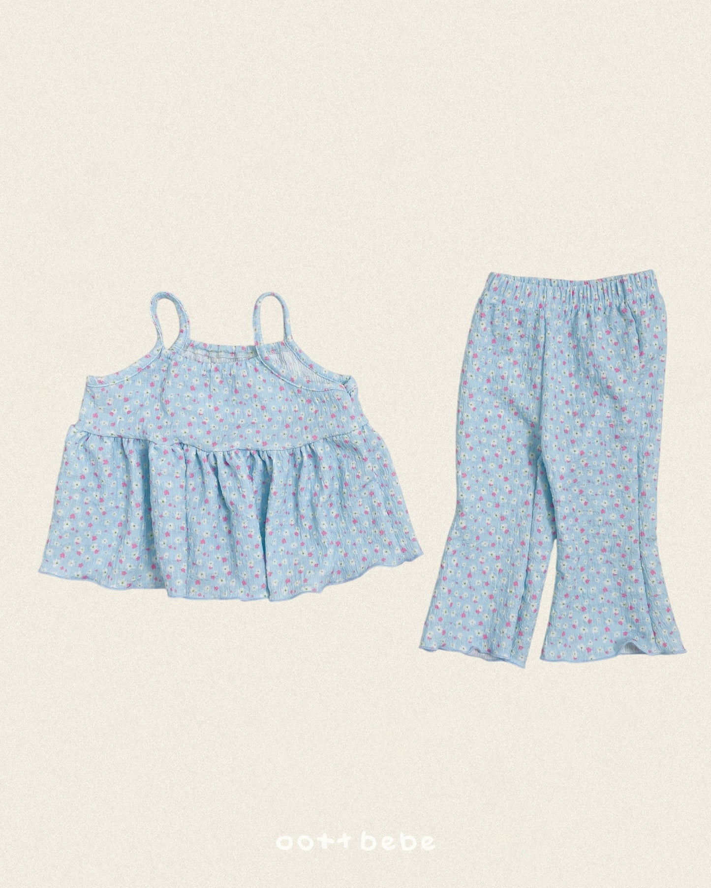 [PRE-ORDER] Peach Flower Top Bottom Set