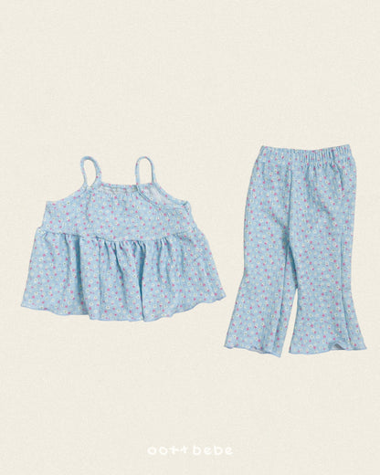 [PRE-ORDER] Peach Flower Top Bottom Set