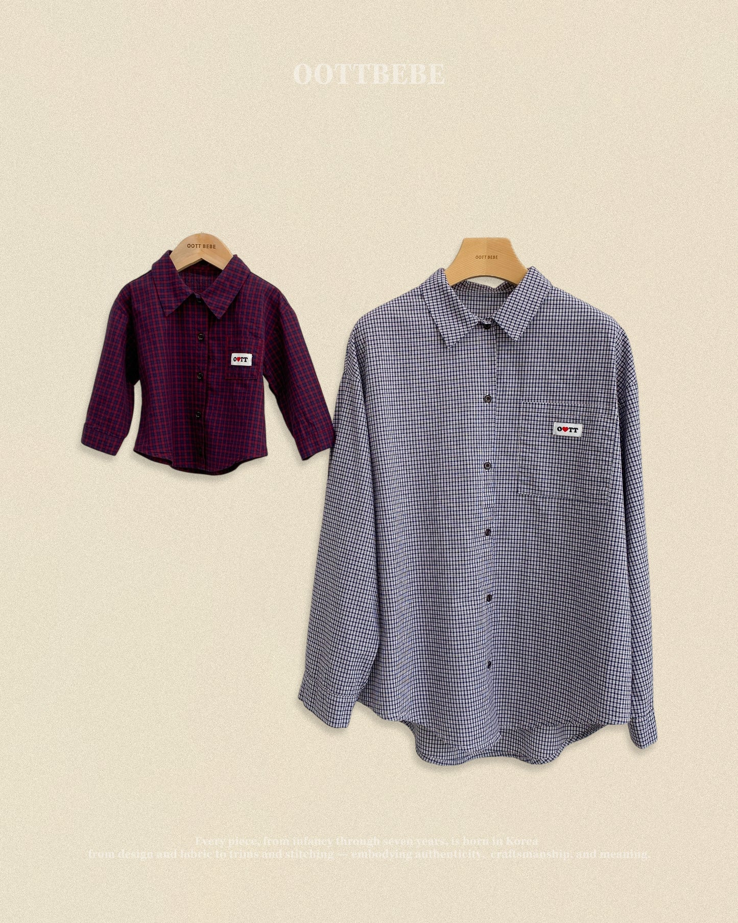 [PRE-ORDER] Cappuccino Check Shirts (Mom Couple)