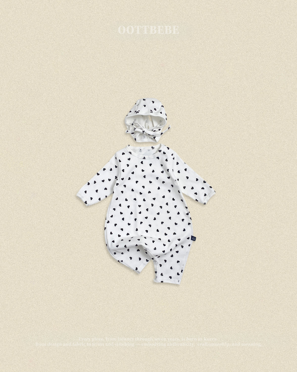 [PRE-ORDER] Petit Heart Body Suit + Bonnet Set