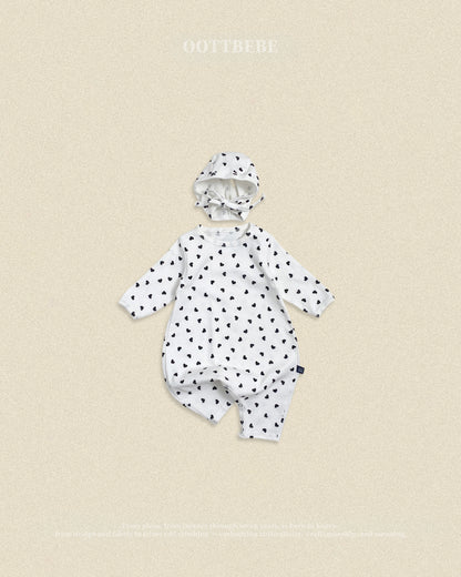 [PRE-ORDER] Petit Heart Body Suit + Bonnet Set