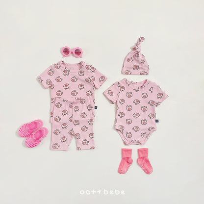 [PRE-ORDER] Happy Friends Body Suit + Bonnet Set