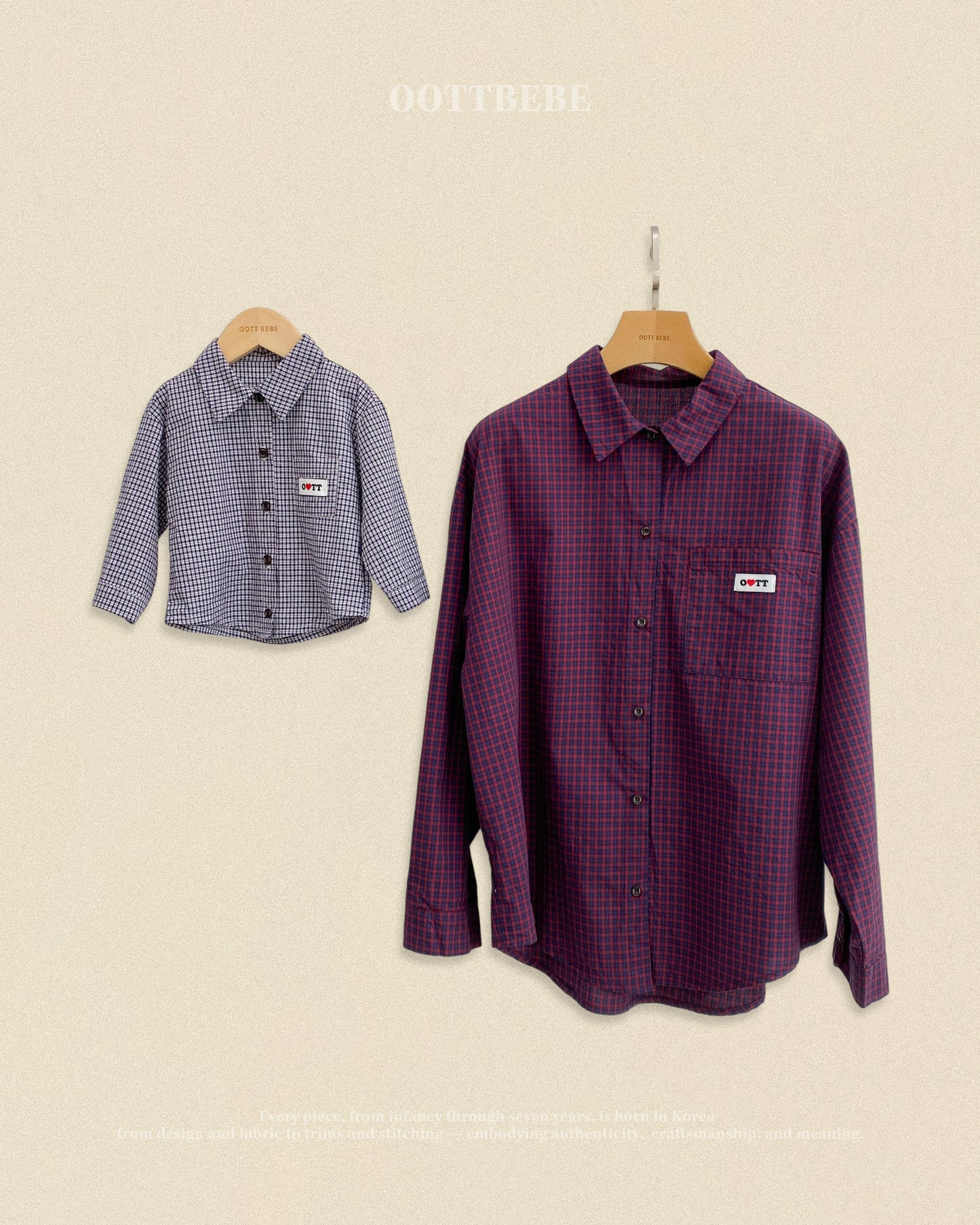 [PRE-ORDER] Cappuccino Check Shirts (Mom Couple)