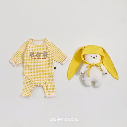 [PRE-ORDER] Check Bear Body Suit + Leggings Set