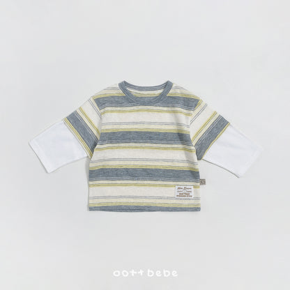 Breeze Layered T-Shirts [Grey/Yellow/M(3-4yr)]
