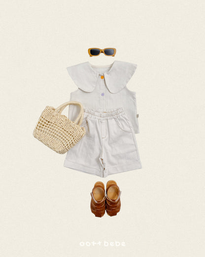[PRE-ORDER] Heart Denim Collar Blouse