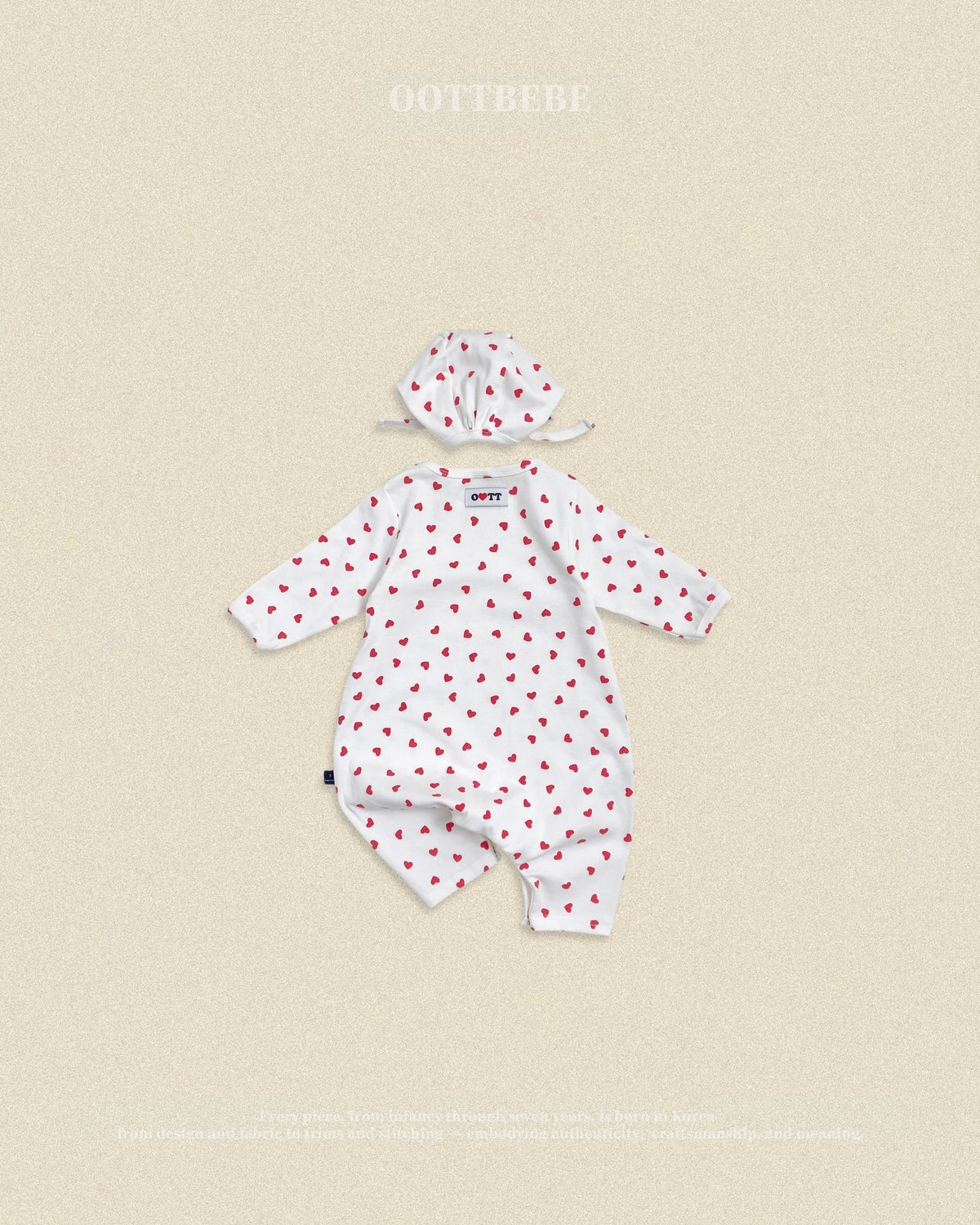 [PRE-ORDER] Petit Heart Body Suit + Bonnet Set