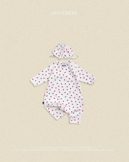 [PRE-ORDER] Petit Heart Body Suit + Bonnet Set