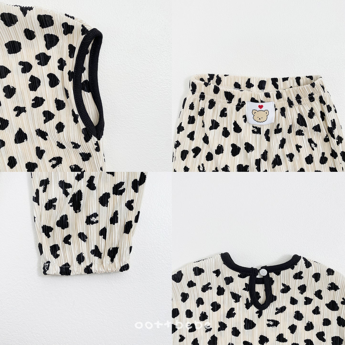 [PRE-ORDER] Petite Leopard Pleats Top Bottom Set