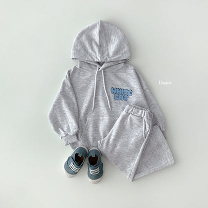 [PRE-ORDER] White Cat Hoodie Top Bottom Set