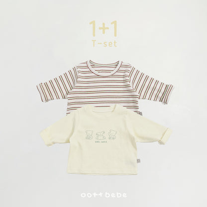 Say Oott 1+1 Baby T-Shirts [Red/Ivory/Baby M(6-12m)]