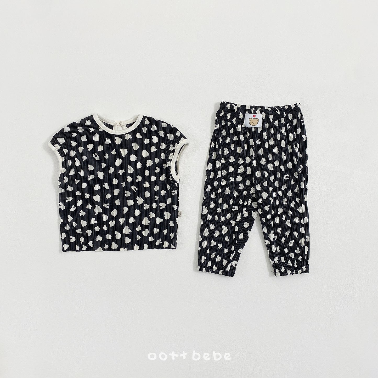 [PRE-ORDER] Petite Leopard Pleats Top Bottom Set