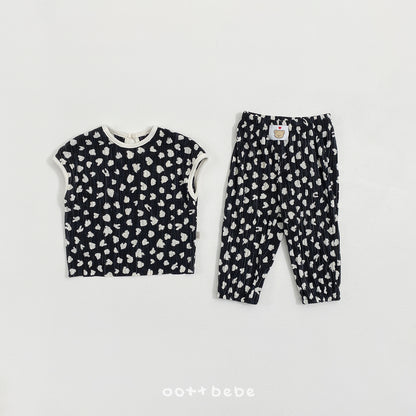 [PRE-ORDER] Petite Leopard Pleats Top Bottom Set