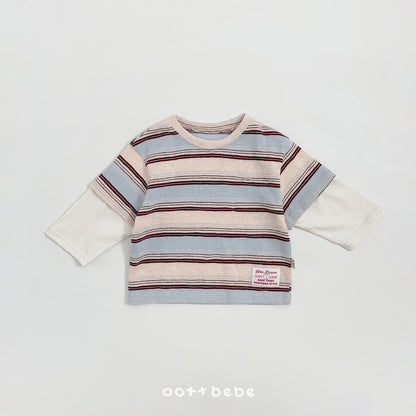 Breeze Layered T-Shirts [Grey/Yellow/M(3-4yr)]