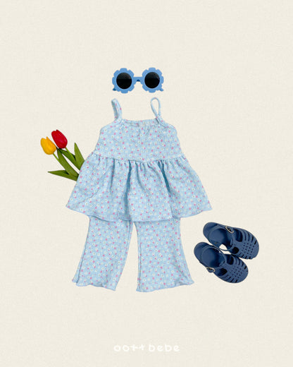 [PRE-ORDER] Peach Flower Top Bottom Set