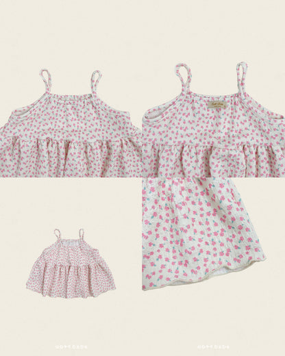 [PRE-ORDER] Peach Flower Top Bottom Set