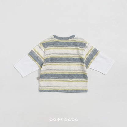 Breeze Layered T-Shirts [Grey/Yellow/M(3-4yr)]
