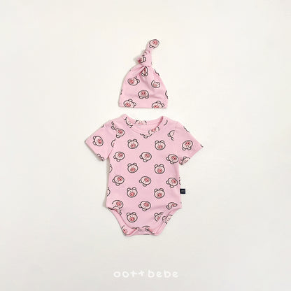 [PRE-ORDER] Happy Friends Body Suit + Bonnet Set