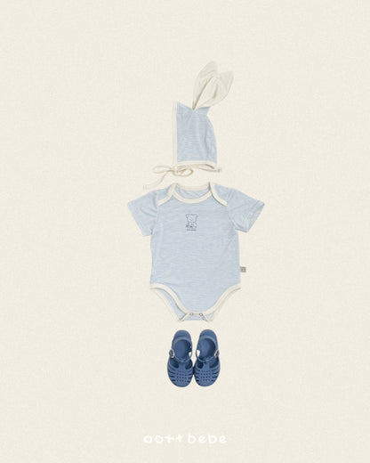 [PRE-ORDER] Chewy Stripe Body Suit + Bonnet Set