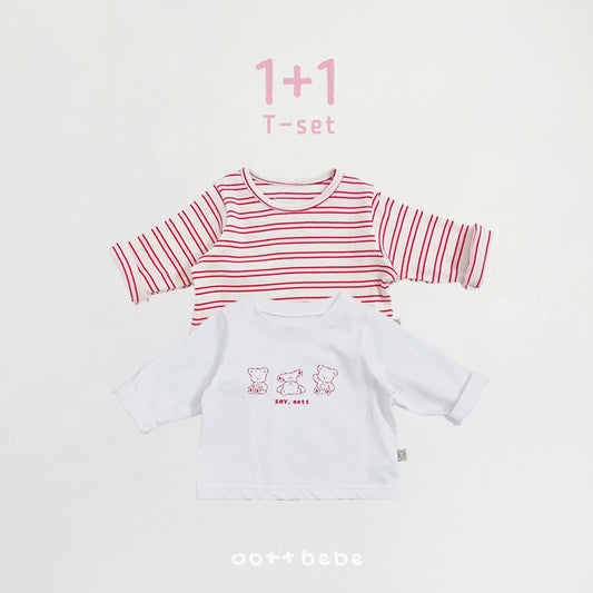 Say Oott 1+1 Baby T-Shirts [Red/Ivory/Baby M(6-12m)]