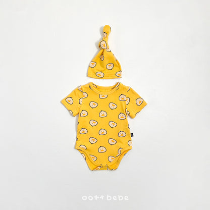 [PRE-ORDER] Happy Friends Body Suit + Bonnet Set