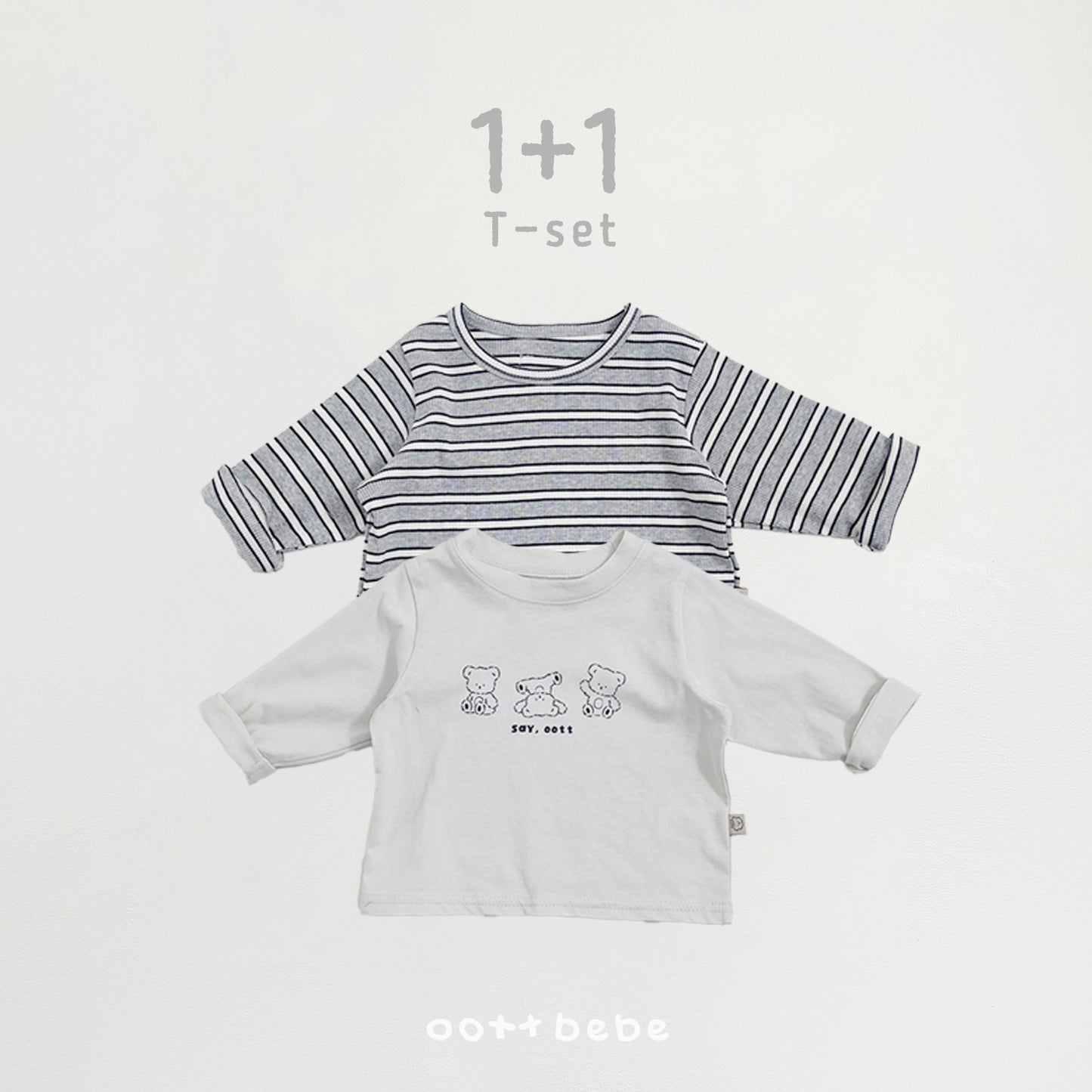 Say Oott 1+1 Baby T-Shirts [Red/Ivory/Baby M(6-12m)]