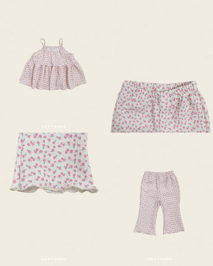 [PRE-ORDER] Peach Flower Top Bottom Set