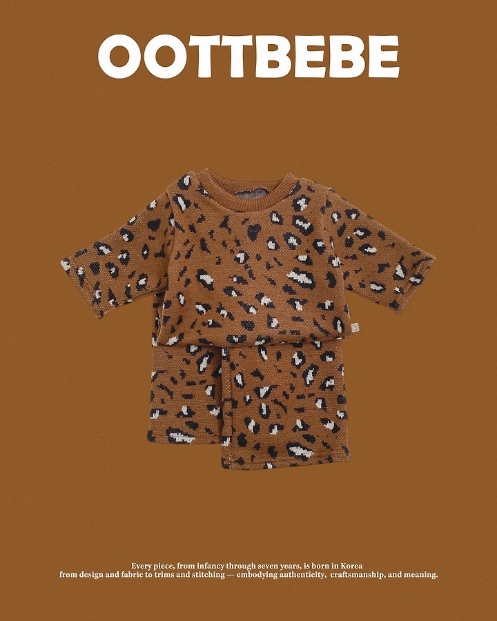 [PRE-ORDER] Leopard Knit Top Bottom Set