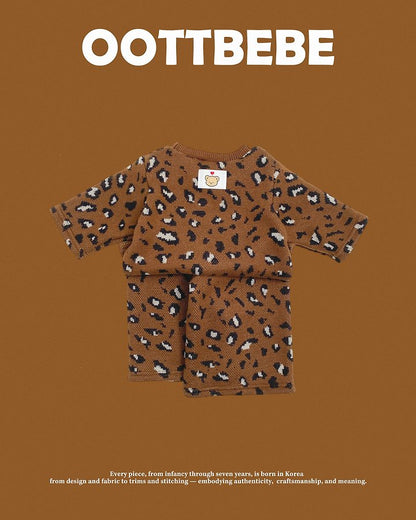 [PRE-ORDER] Leopard Knit Top Bottom Set