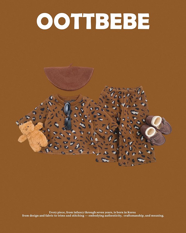 [PRE-ORDER] Leopard Knit Top Bottom Set