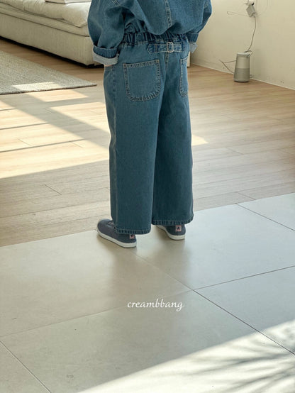 Oversized Buckle Denim Pants