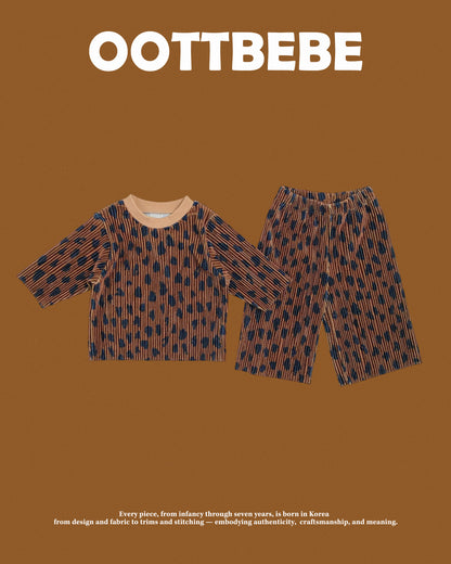 [PRE-ORDER] Velvet Leopard Pleats Top Bottom Set