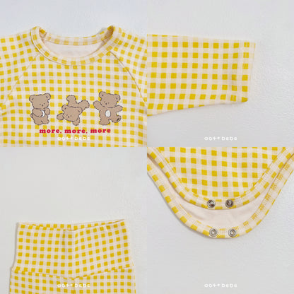 [PRE-ORDER] Check Bear Body Suit + Leggings Set
