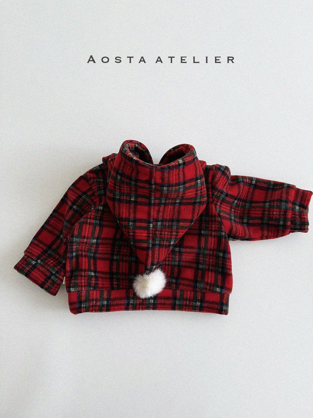 Winter Cone Hoodie Sweatshirts [Red Check/M(1-2yr)]