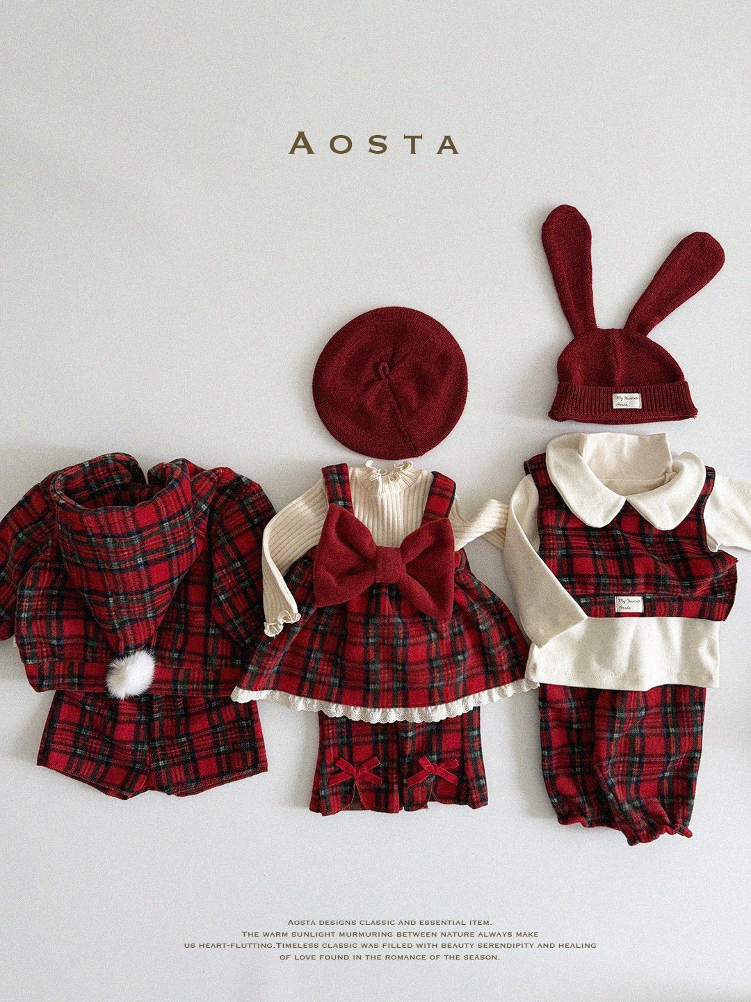 Winter Cone Hoodie Sweatshirts [Red Check/M(1-2yr)]