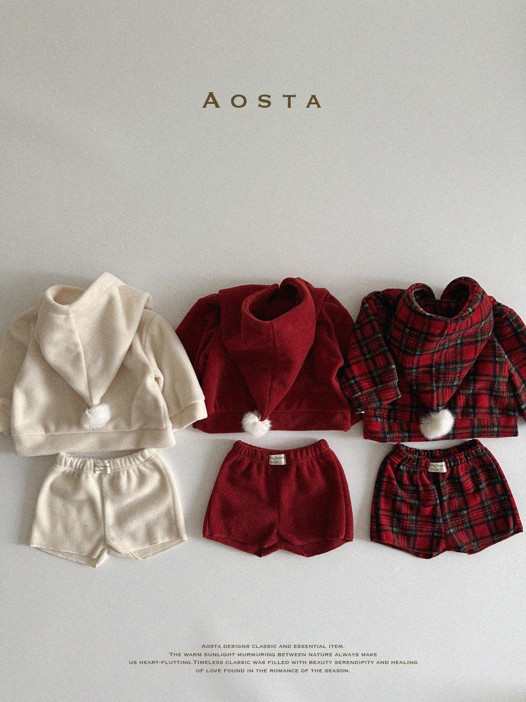 Winter Cone Hoodie Sweatshirts [Red Check/M(1-2yr)]
